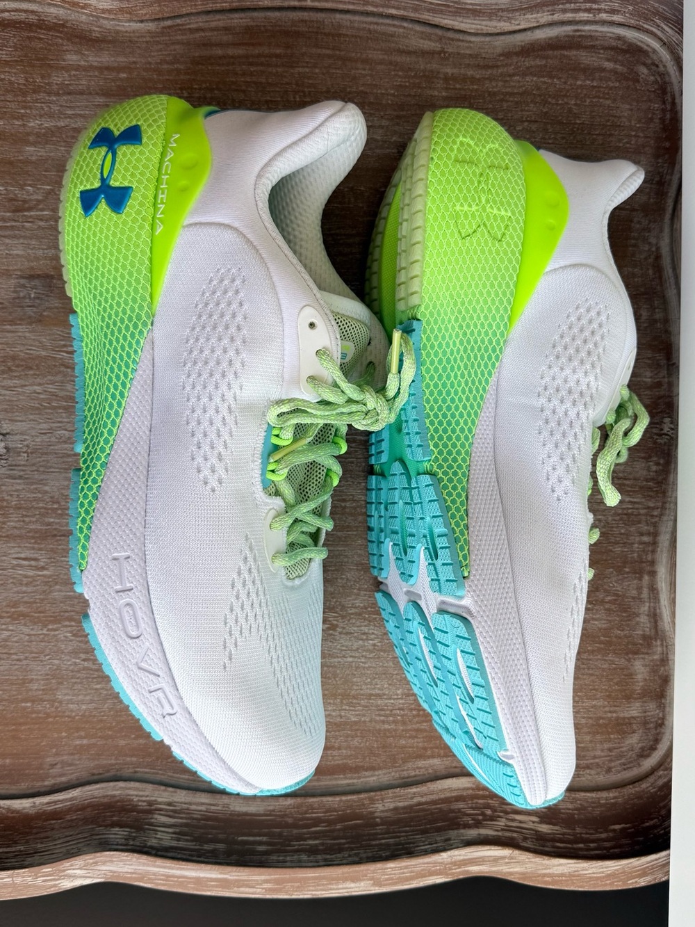 Under Armour Women’s White and Neon Green Mesh Running Sneakers | Size 12 - Picture 8 of 12